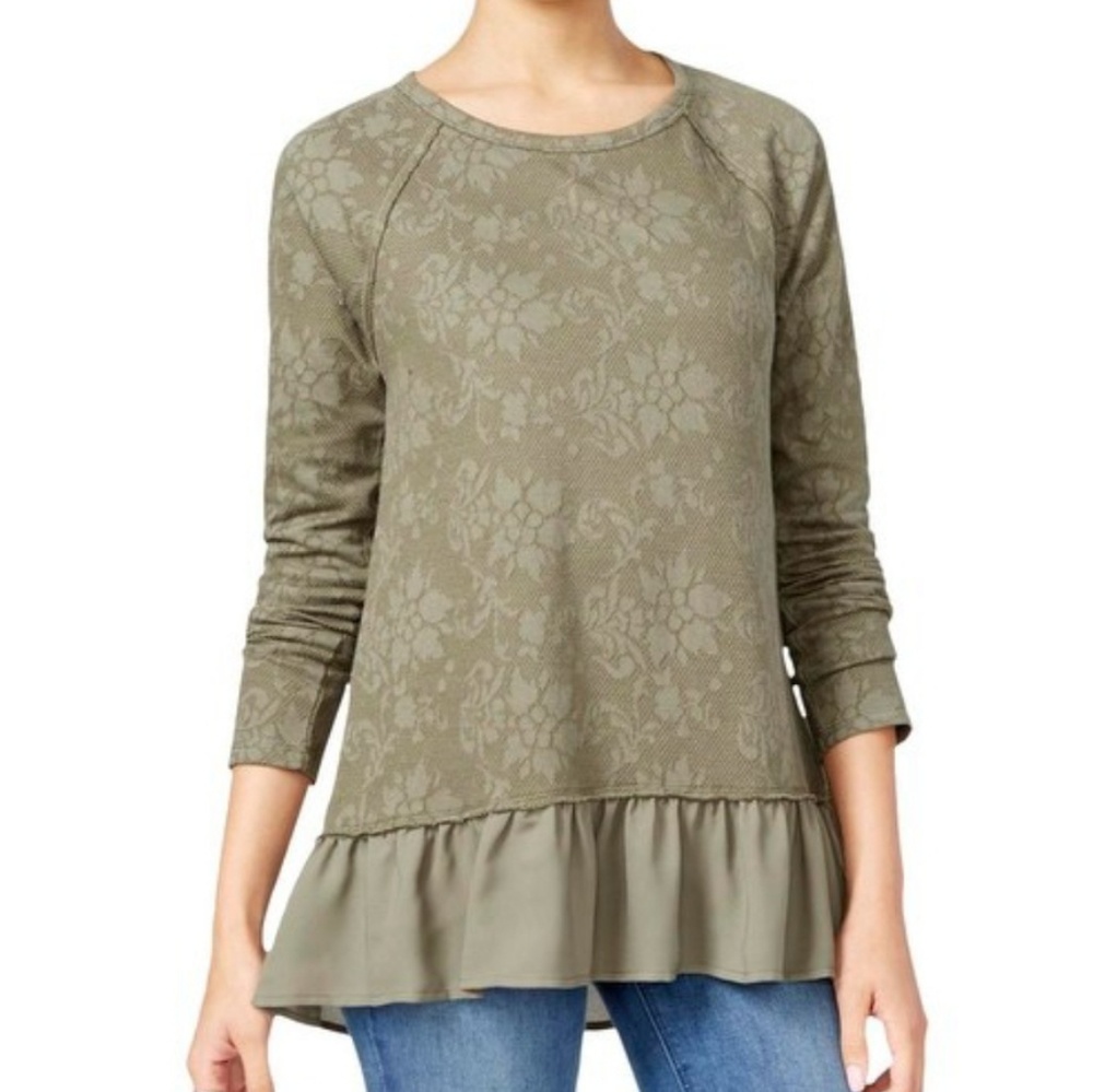 Miss Chievous olive peplum top